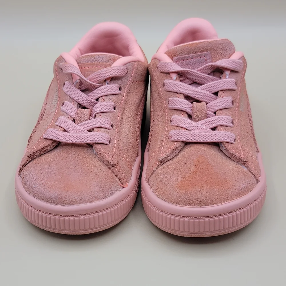 Puma Suede Classic Mono Gold Slip On Toddler Shoes Size 5C Salmon Pink Kids